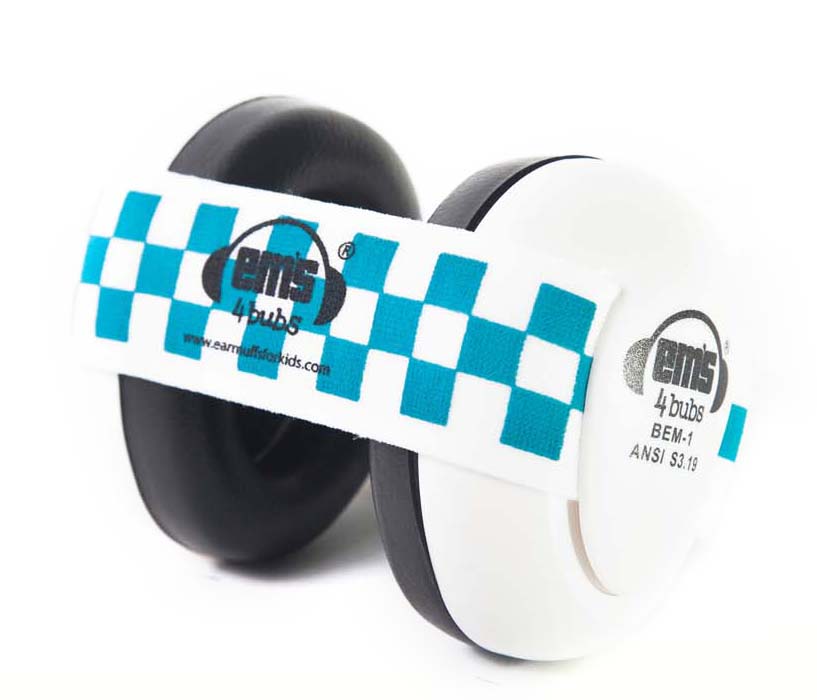 Em’s 4 Bubs Baby Earmuffs Blue/White Ems for Kids Earmuffs