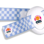 Ems for Kids Baby Earmuffs - White with Blue/White Headband