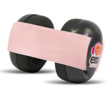 Ems for Kids Baby Earmuffs - Black with Coral