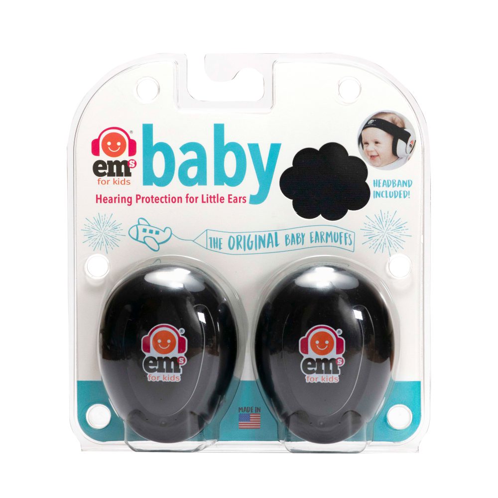 Ems for Kids Black Baby Earmuffs