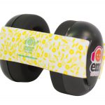 Ems for Kids Baby Earmuffs - Black with Lemon Floral Headband