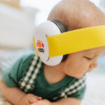 Baby Archie wear Yellow on White BABY Earmuffs